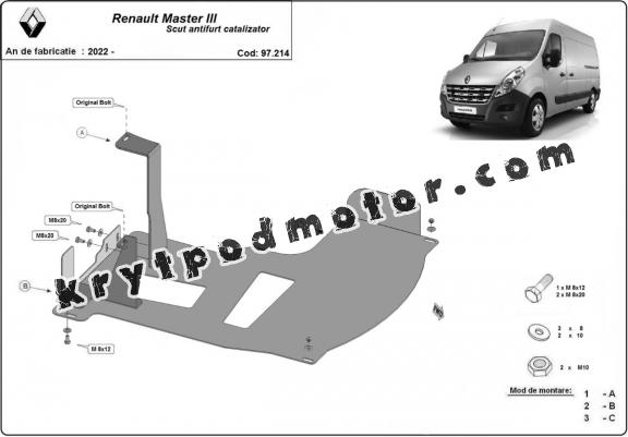 Kryt pod katalyzator/cat lock Renault Master 3