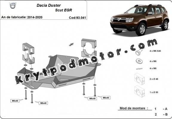 Kryt pod EGR ventil Dacia Duster