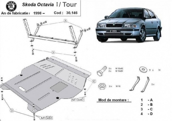 Kryt pod motor Skoda Octavia Tour