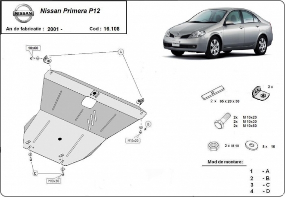 Kryt pod motor Nissan Primera P12