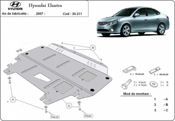 Kryt pod motor Hyundai Elantra 1
