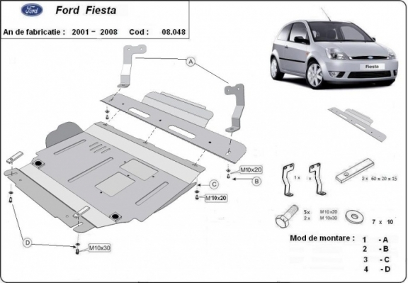Kryt pod motor Ford Fiesta