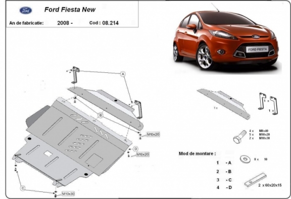Kryt pod motor Ford Fiesta