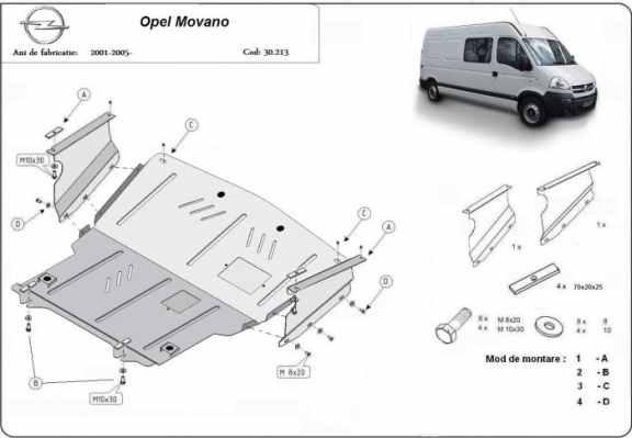Kryt pod motor Opel Movano A 