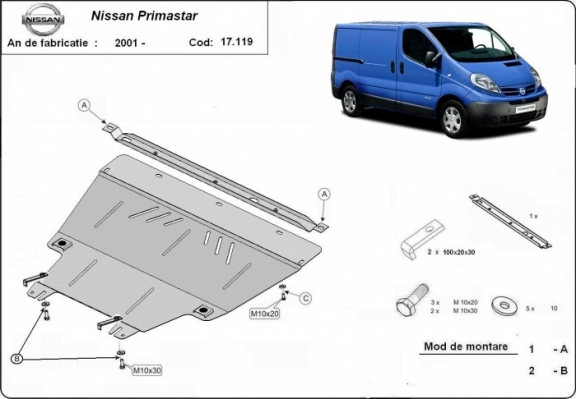 Kryt pod motor Nissan Primastar
