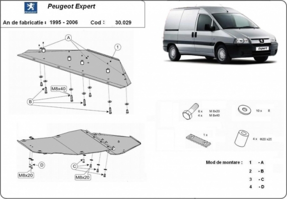 Kryt pod motor Peugeot Expert