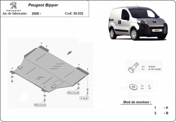 Kryt pod motor Peugeot Bipper