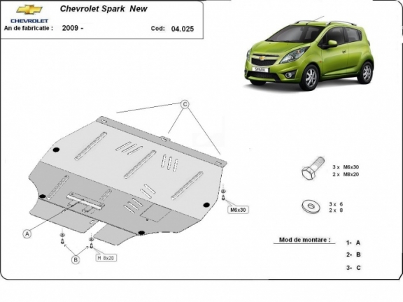 Kryt pod motor Chevrolet Spark