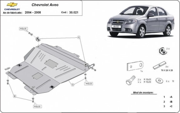 Kryt pod motor Chevrolet Aveo