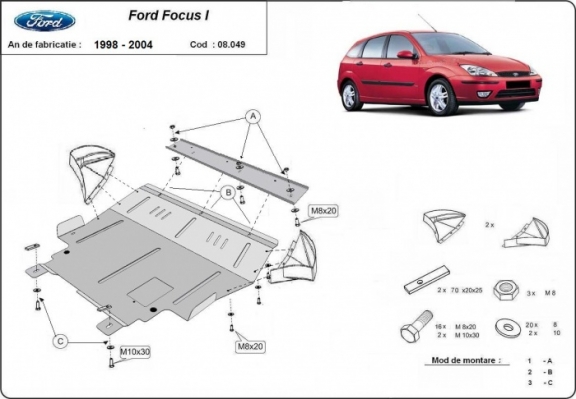 Kryt pod motor Ford Focus 1
