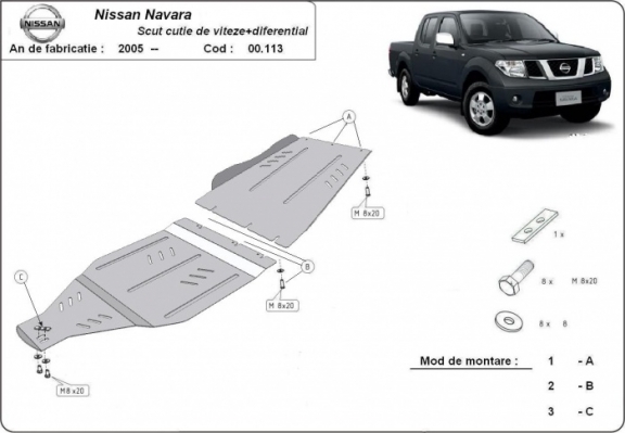 Kryt pod převodovka  Nissan Navara D40