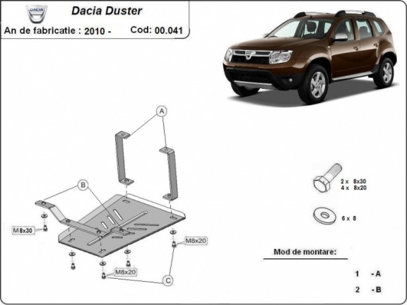 Kryt pod diferenciál Dacia Duster
