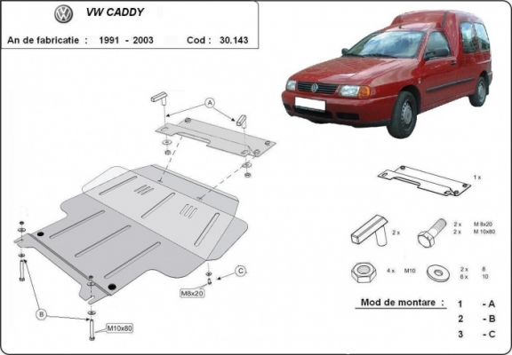 Kryt pod motor Volkswagen Caddy