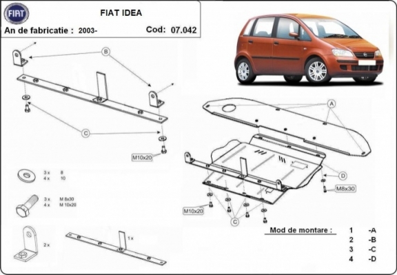 Kryt pod motor Fiat Idea