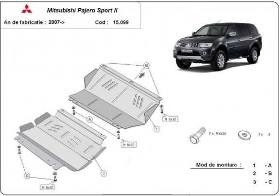 Kryt pod motor Mitsubishi Pajero Sport 2
