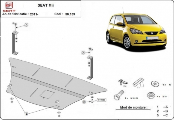 Kryt pod motor Seat Mii