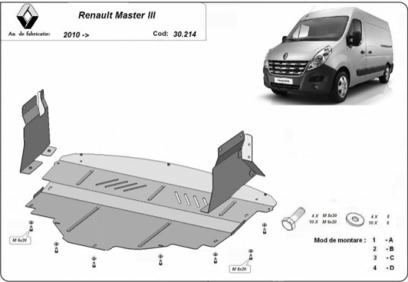 Kryt pod motor Renault Master 3
