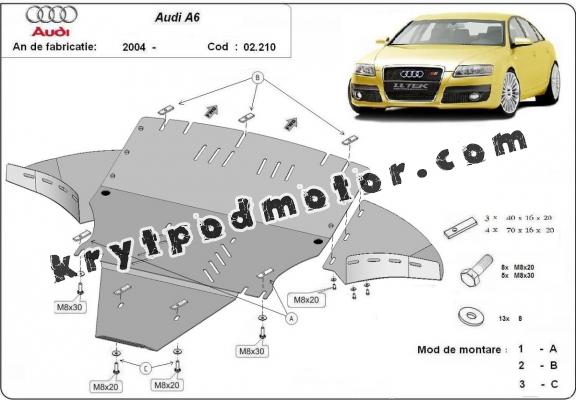 Kryt pod motor Audi A6 s bočními chlopněmi