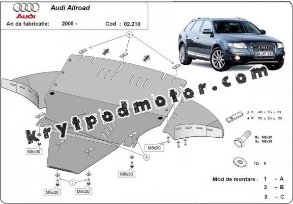 Kryt pod motor Audi A6 Allroad 2 - avec latéraux