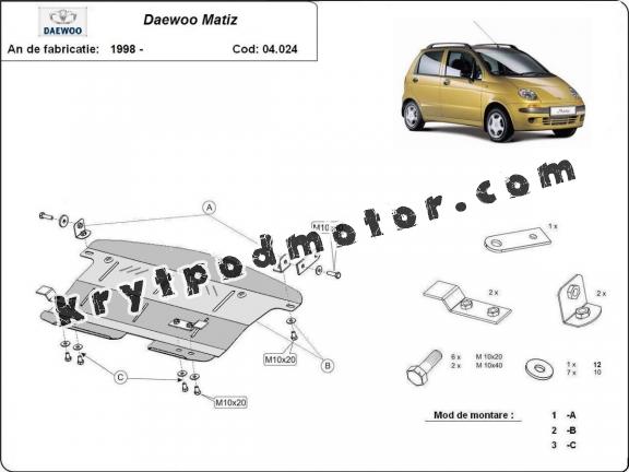 Kryt pod motor Daewoo Matiz