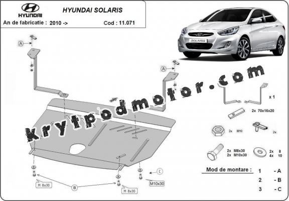 Kryt pod motor Hyundai Solaris