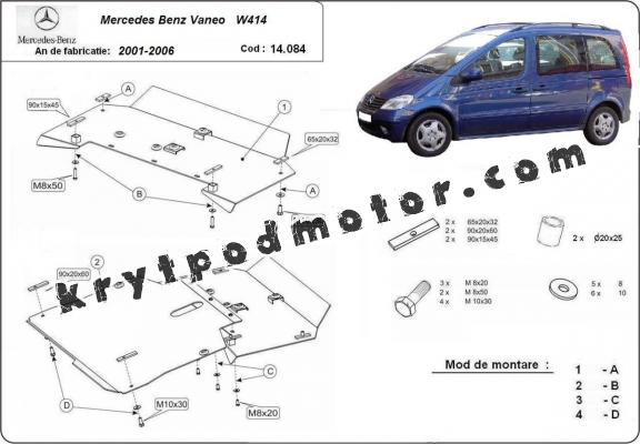 Kryt pod motor Mercedes Vaneo W414