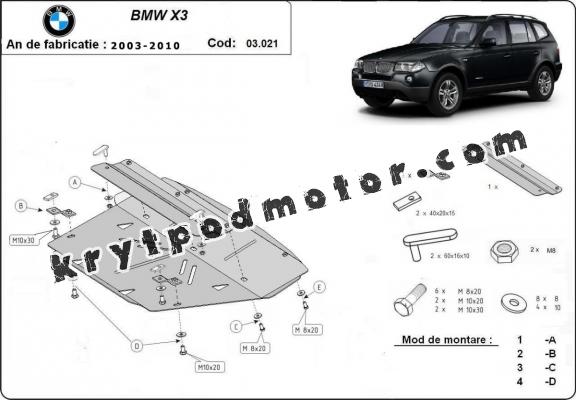 Kryt pod chladič BMW X3