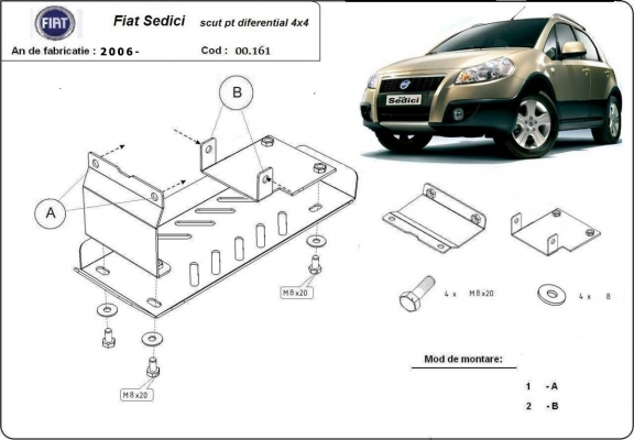Kryt pod diferenciál Fiat Sedici