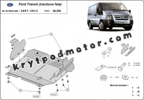 Kryt pod motor Ford Transit - FWD