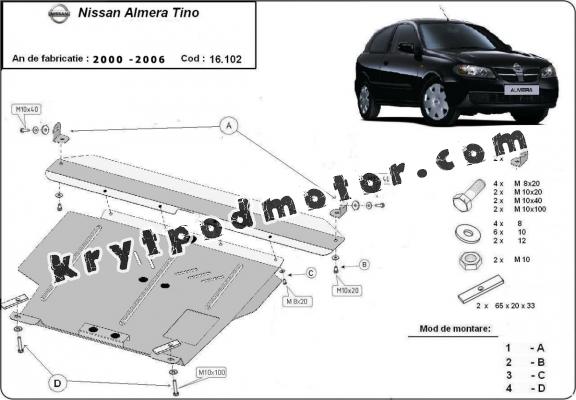 Kryt pod motor Nissan Almera Tino