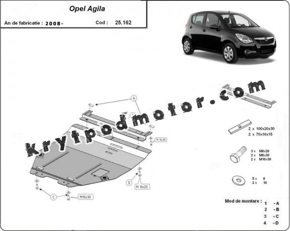 Kryt pod motor Opel Agila (H08)