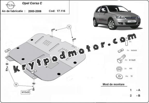 Kryt pod motor Opel Corsa C