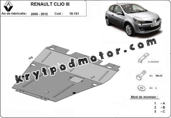 Kryt pod motor Renault Clio 3