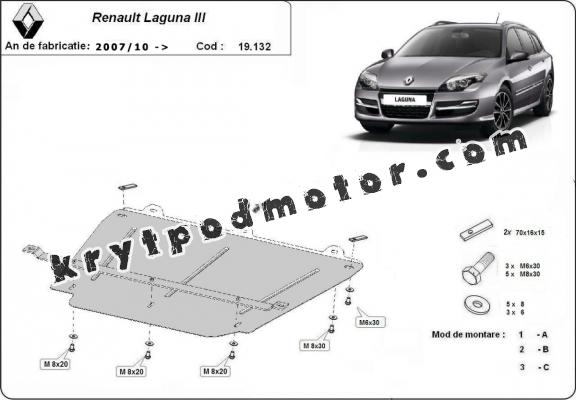 Kryt pod motor Renault Laguna 3