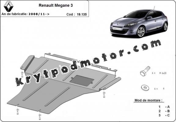 Kryt pod motor Renault Megane 3