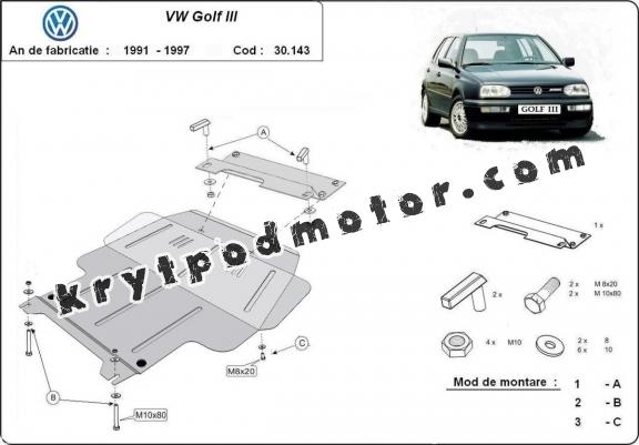 Kryt pod motor VW Golf 3