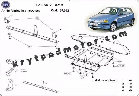 Kryt pod motor Fiat Punto