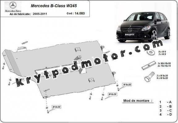 Kryt pod motor Mercedes B-Class W245