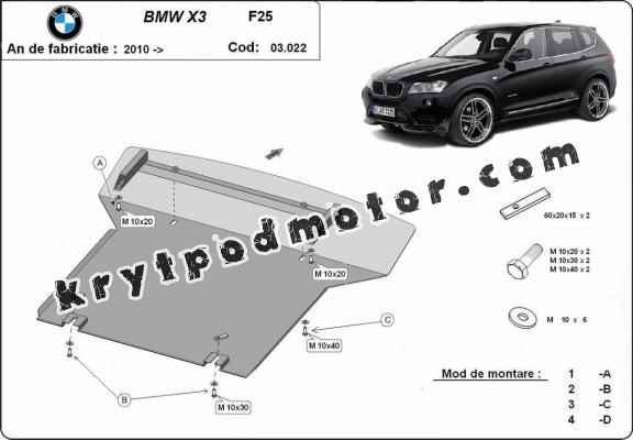 Kryt pod motor BMW X3 - F25