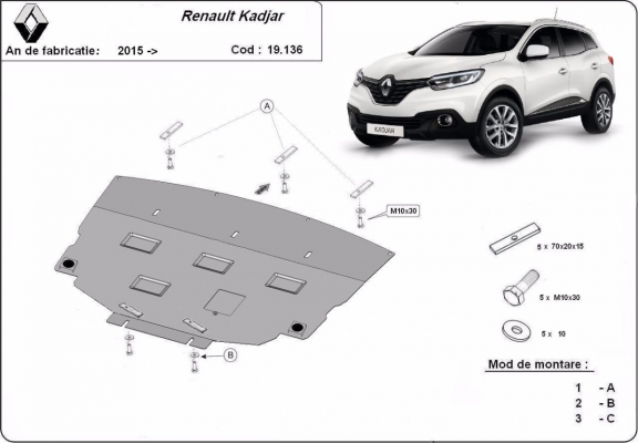 Kryt pod motor Renault Kadjar