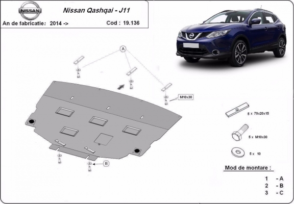 Kryt pod motor Nissan Qashqai J11