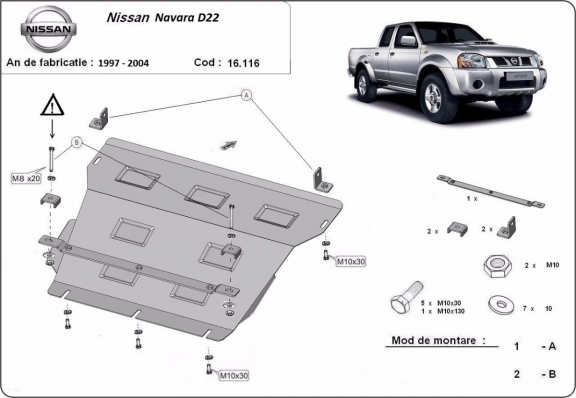 Kryt pod motor Nissan Navara D22