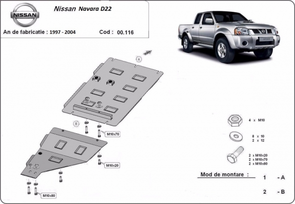Kryt pod převodovka Nissan Navara D22