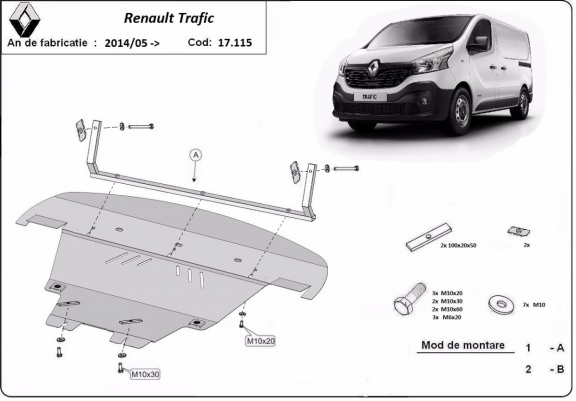 Kryt pod motor Renault Trafic 3 