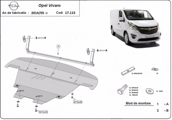 Kryt pod motor Opel Vivaro B 