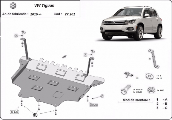 Kryt pod motor VW Tiguan