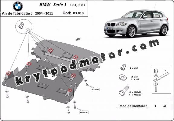 Kryt pod motor BMW Seria 1 E81;E87;E82