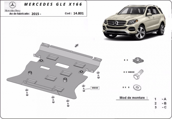 Kryt pod motor Mercedes GLE X166