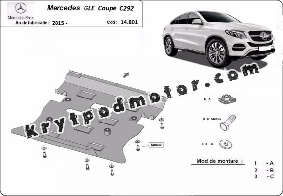 Kryt pod motor Mercedes GLE Coupe C292