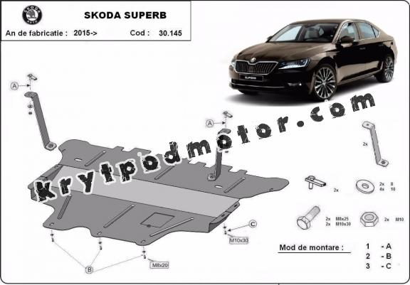 Kryt pod motor Skoda Superb -  ruční převodovka